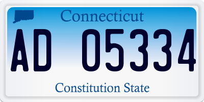 CT license plate AD05334