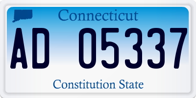 CT license plate AD05337