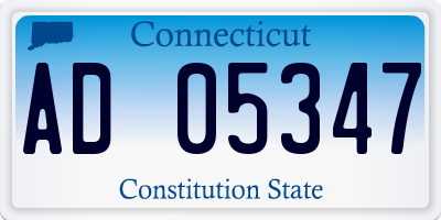 CT license plate AD05347