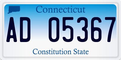CT license plate AD05367
