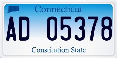 CT license plate AD05378