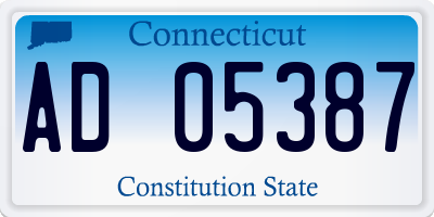 CT license plate AD05387