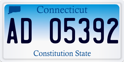 CT license plate AD05392