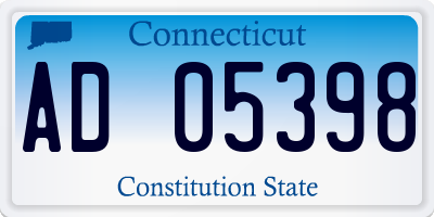 CT license plate AD05398