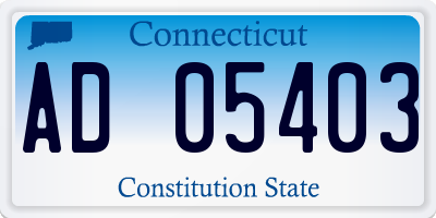 CT license plate AD05403