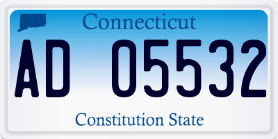 CT license plate AD05532