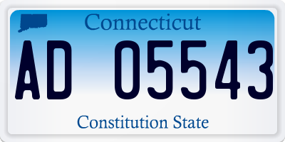 CT license plate AD05543