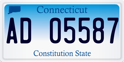 CT license plate AD05587