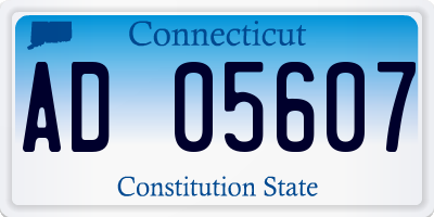 CT license plate AD05607