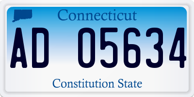 CT license plate AD05634