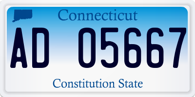 CT license plate AD05667