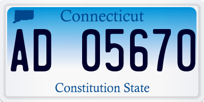 CT license plate AD05670