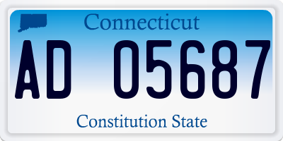 CT license plate AD05687