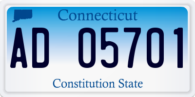 CT license plate AD05701