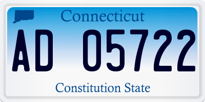 CT license plate AD05722