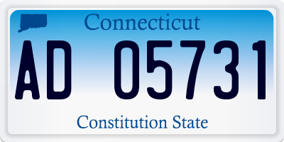 CT license plate AD05731