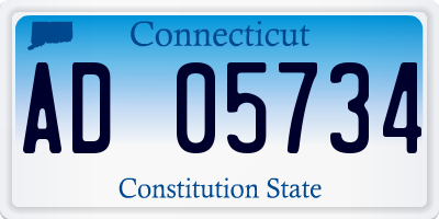 CT license plate AD05734