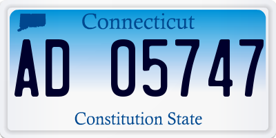 CT license plate AD05747