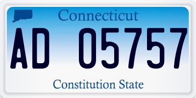 CT license plate AD05757
