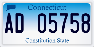 CT license plate AD05758