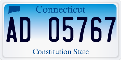 CT license plate AD05767