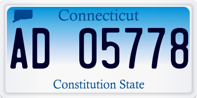 CT license plate AD05778