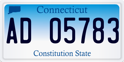 CT license plate AD05783