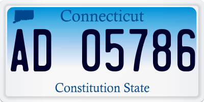 CT license plate AD05786
