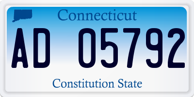 CT license plate AD05792
