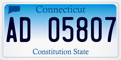 CT license plate AD05807