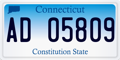 CT license plate AD05809