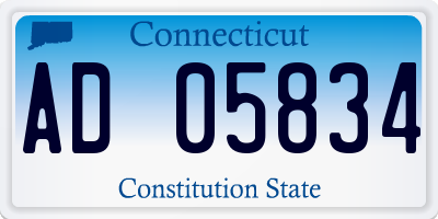 CT license plate AD05834