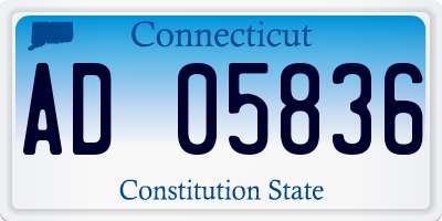 CT license plate AD05836