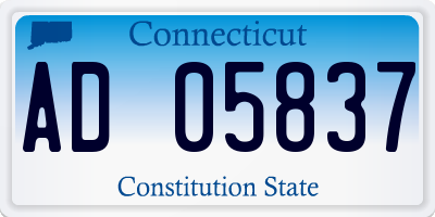CT license plate AD05837