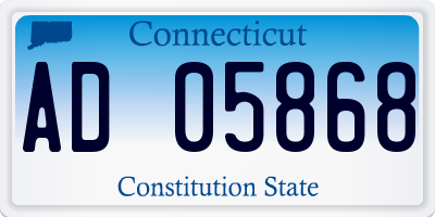 CT license plate AD05868