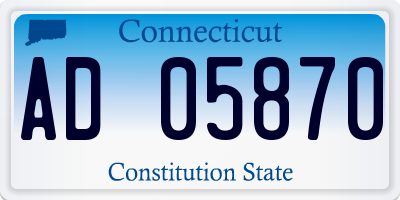 CT license plate AD05870