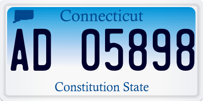 CT license plate AD05898
