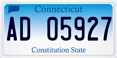 CT license plate AD05927