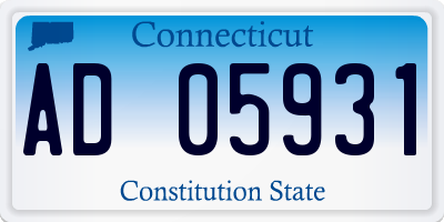 CT license plate AD05931