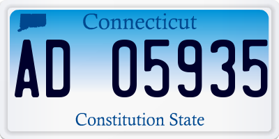 CT license plate AD05935