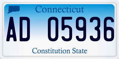 CT license plate AD05936
