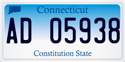 CT license plate AD05938