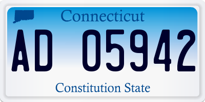 CT license plate AD05942