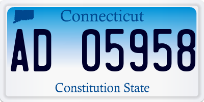 CT license plate AD05958