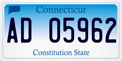 CT license plate AD05962