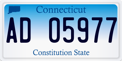 CT license plate AD05977
