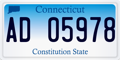 CT license plate AD05978