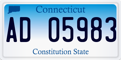 CT license plate AD05983