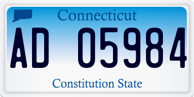 CT license plate AD05984