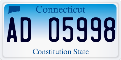 CT license plate AD05998
